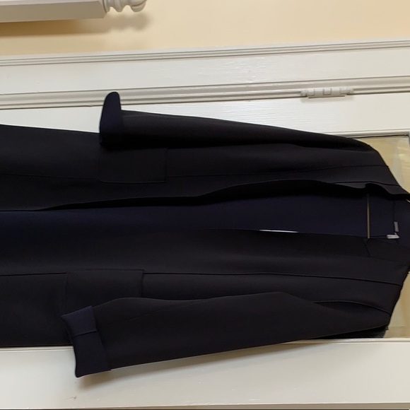 Elie tahari long black/ navy reversible jacket - Picture 2 of 6
